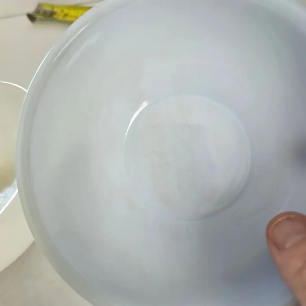 Vintage Fire King Cereal Bowls Set of 2 Turquoise White Milk Glass 1956-58
